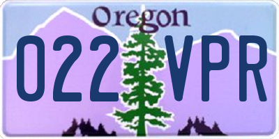 OR license plate 022VPR