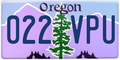 OR license plate 022VPU