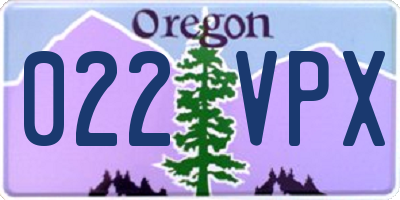 OR license plate 022VPX