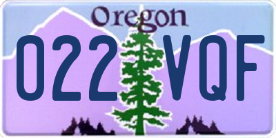 OR license plate 022VQF