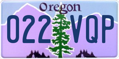 OR license plate 022VQP