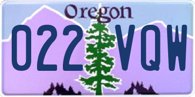 OR license plate 022VQW