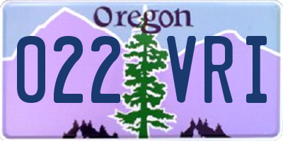 OR license plate 022VRI
