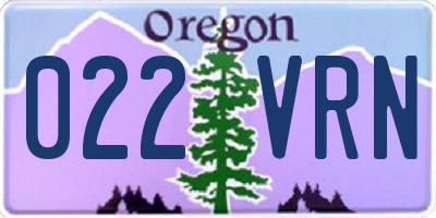 OR license plate 022VRN