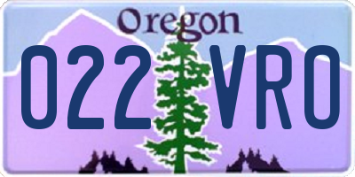 OR license plate 022VRO
