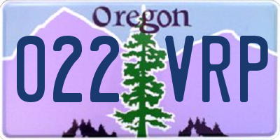 OR license plate 022VRP