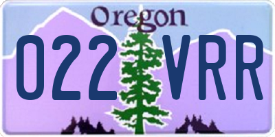 OR license plate 022VRR