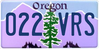 OR license plate 022VRS