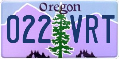 OR license plate 022VRT