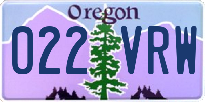 OR license plate 022VRW