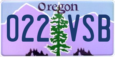 OR license plate 022VSB
