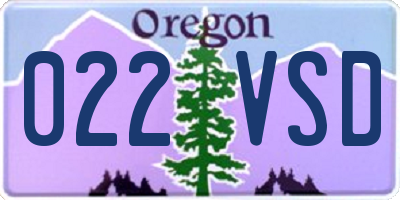 OR license plate 022VSD