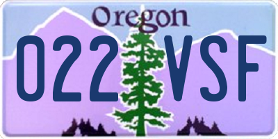 OR license plate 022VSF