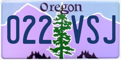 OR license plate 022VSJ