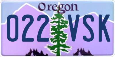 OR license plate 022VSK