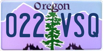 OR license plate 022VSQ