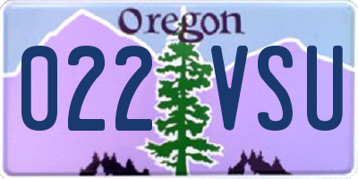 OR license plate 022VSU