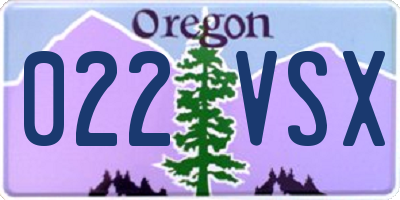 OR license plate 022VSX