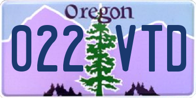 OR license plate 022VTD