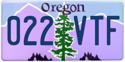 OR license plate 022VTF