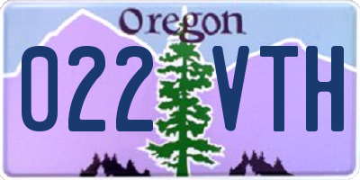OR license plate 022VTH