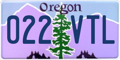 OR license plate 022VTL