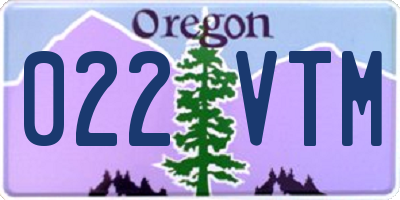 OR license plate 022VTM