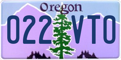 OR license plate 022VTO