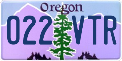 OR license plate 022VTR