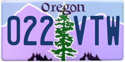 OR license plate 022VTW