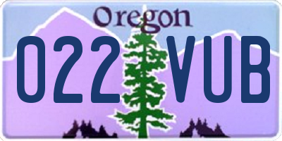 OR license plate 022VUB