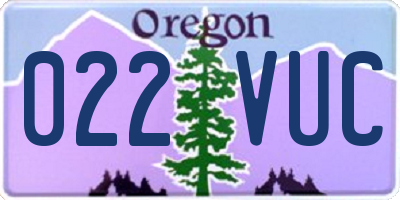 OR license plate 022VUC