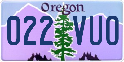 OR license plate 022VUO