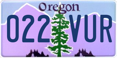 OR license plate 022VUR