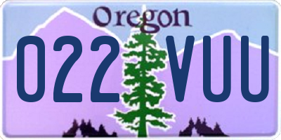 OR license plate 022VUU