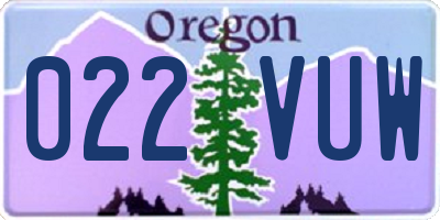 OR license plate 022VUW