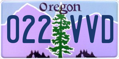 OR license plate 022VVD