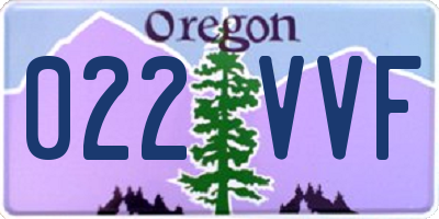 OR license plate 022VVF
