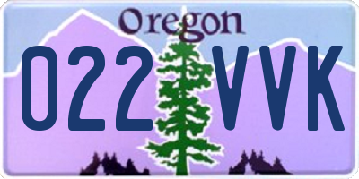 OR license plate 022VVK
