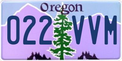 OR license plate 022VVM