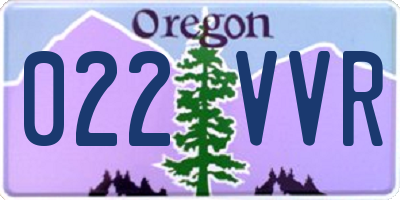 OR license plate 022VVR