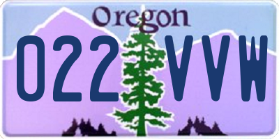 OR license plate 022VVW