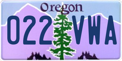 OR license plate 022VWA