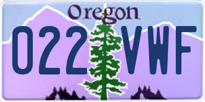 OR license plate 022VWF