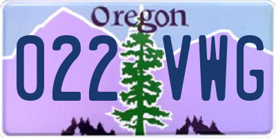 OR license plate 022VWG