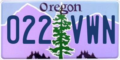 OR license plate 022VWN