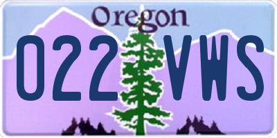 OR license plate 022VWS