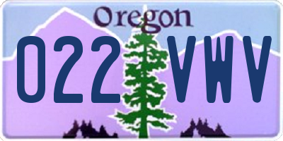 OR license plate 022VWV