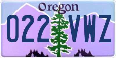 OR license plate 022VWZ