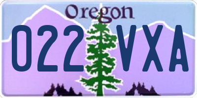 OR license plate 022VXA